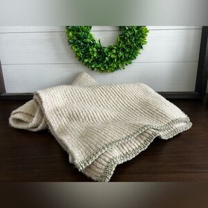 Loft cream cozy scarf with gold detail NWT
